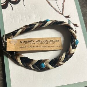 Braided Horse Hair Bracelet with Turquoise Accents